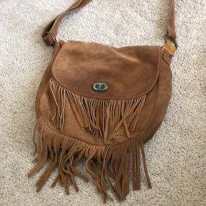 Sued tassel cross body bag